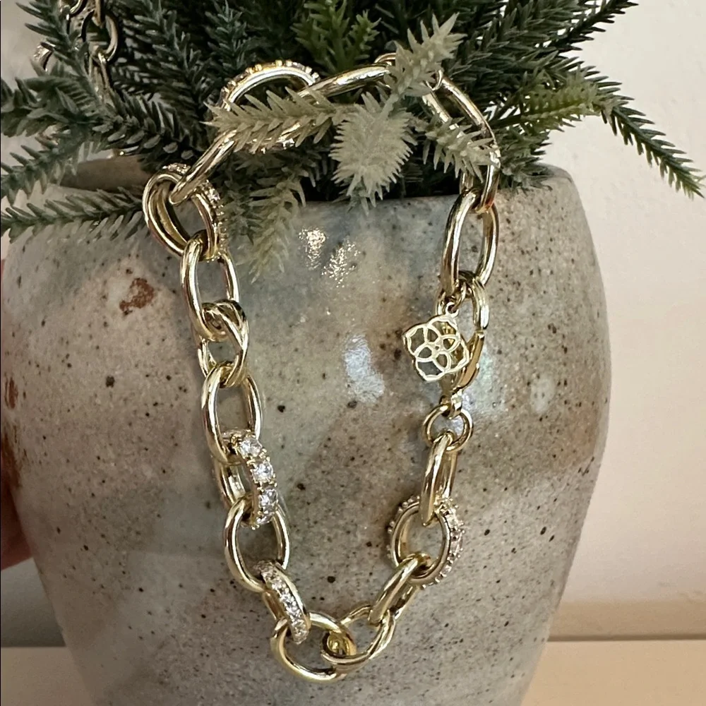 Kendra Scott Gold & Rhinestone Necklace and Bracelet Set- STUNNING  Rare set✨